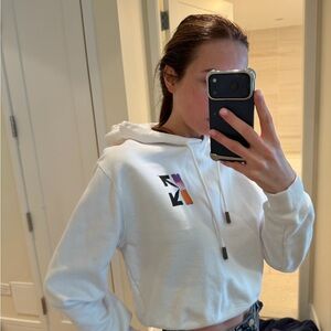 Off-White crop White Hoodie